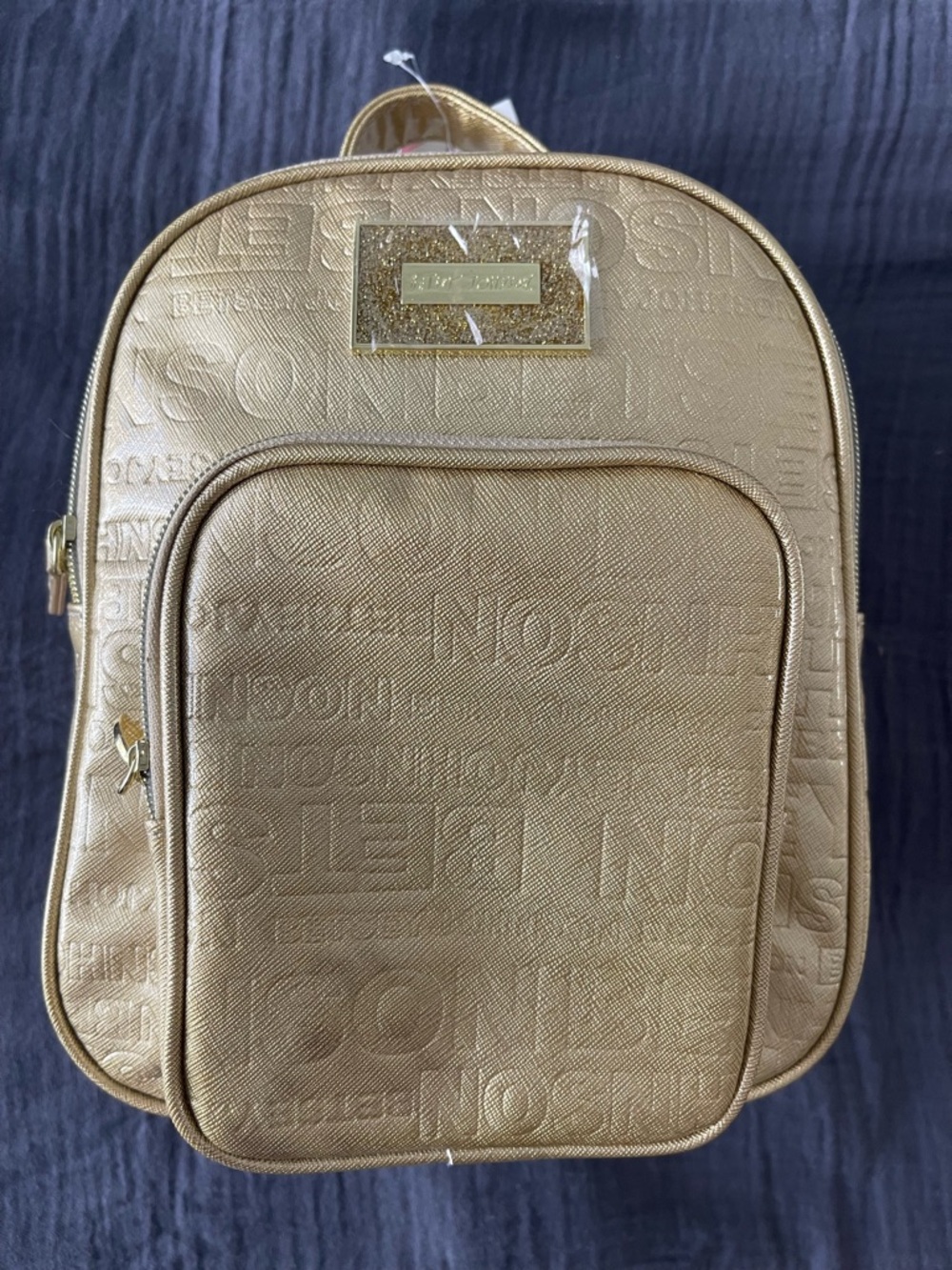 Betsey Johnson Metallic Gold Mini Backpack